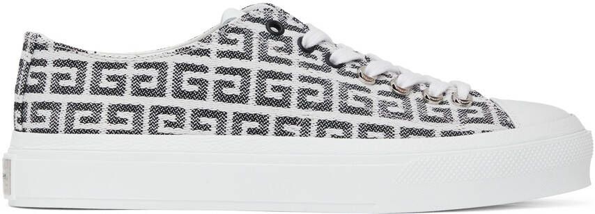 Givenchy Black & White 4G Jacquard City Sneakers
