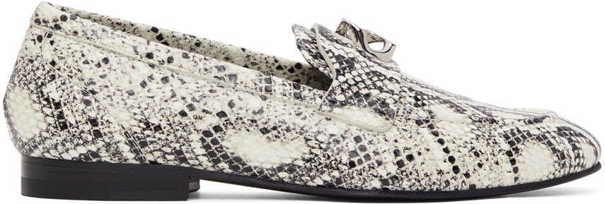 Givenchy Black & White Python G Chain Loafers