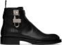 Givenchy Black Lizard Padlock Boots - Thumbnail 1