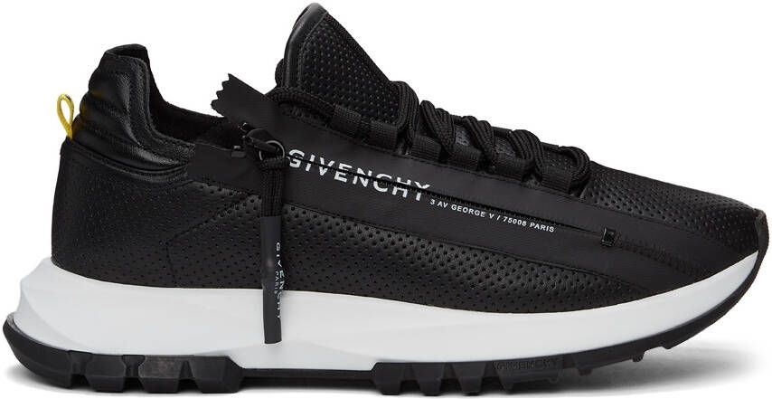 Givenchy Black Perforated Leather Spectre Runner Zip Low Sneakers