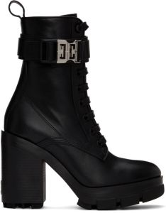 Givenchy Black Terra Heel Combat Boots