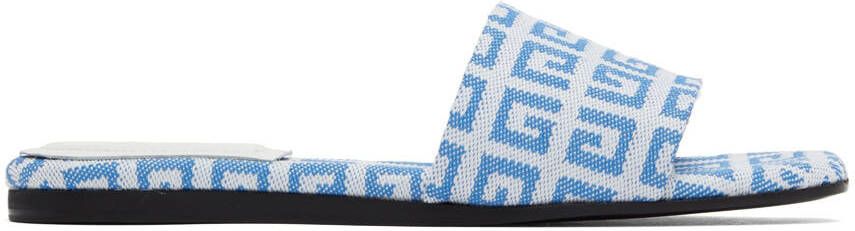 Givenchy Blue & White 4G Flat Sandals