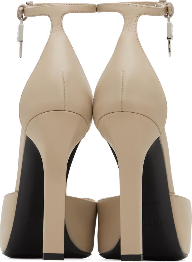 Givenchy Beige G Lock Platform Heels - Picture 3