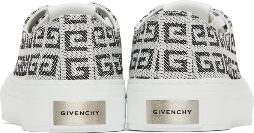 Givenchy Black & White 4G Jacquard City Sneakers