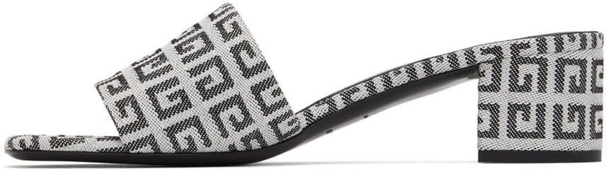 Givenchy Black & White 4G Heeled Sandals - Picture 3