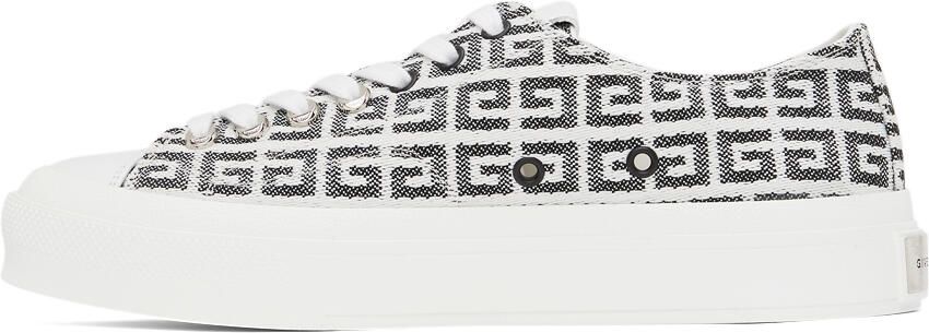 Givenchy Black & White 4G Jacquard City Sneakers - Picture 3
