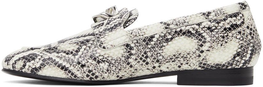 Givenchy Black & White Python G Chain Loafers - Picture 4