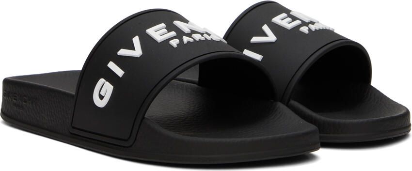 Givenchy Black Embossed Slides - Picture 2