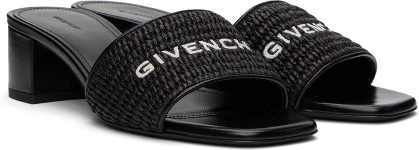 Givenchy Black Embroidered Heeled Sandals - Picture 3