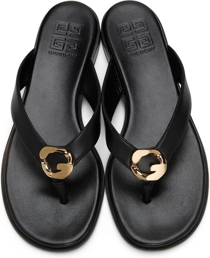 Givenchy Black G Chain Buckle Flat Sandals