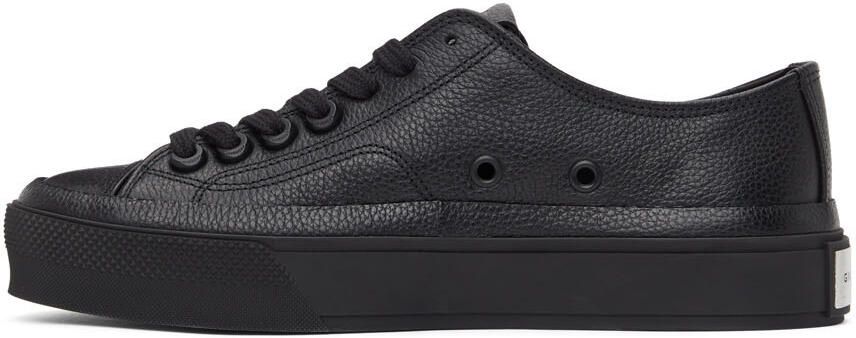 Givenchy Black Leather City Sneakers - Picture 3