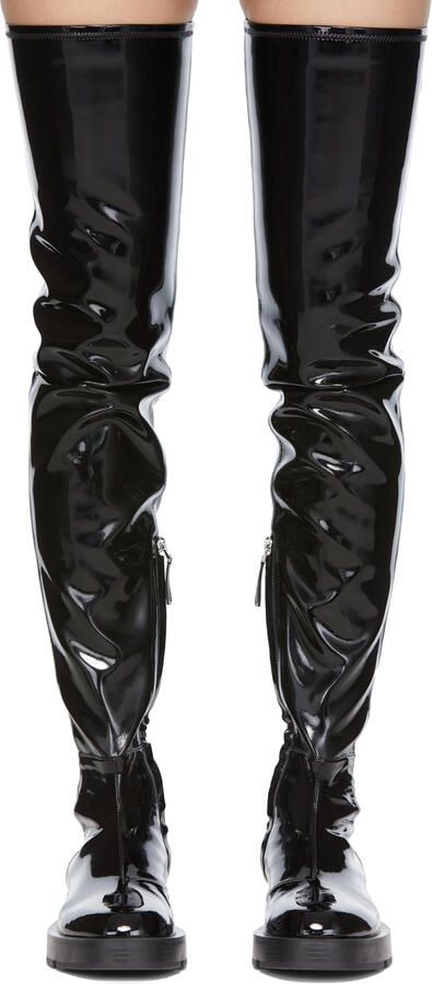 Givenchy Black Patent Tall Boots - Picture 2