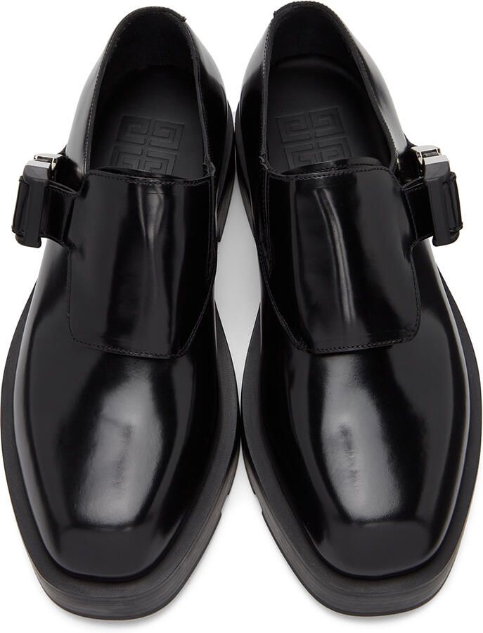 Givenchy Black Squared Buckle Loafers