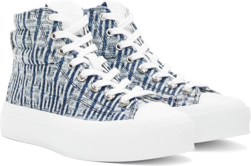 Givenchy Blue 4G City High-Top Sneakers - Picture 2