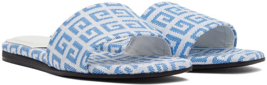 Givenchy Blue & White 4G Flat Sandals - Picture 2
