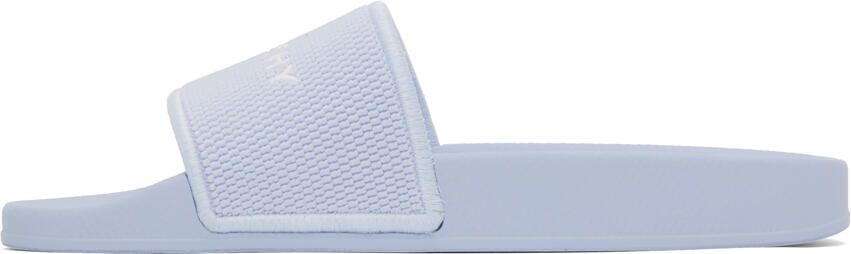 Givenchy Blue Embroidered Slides - Picture 3