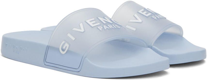 Givenchy Blue Logo Flat Sandals - Picture 2