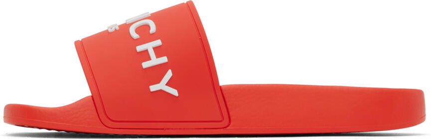 Givenchy Orange Embossed Slides - Picture 3