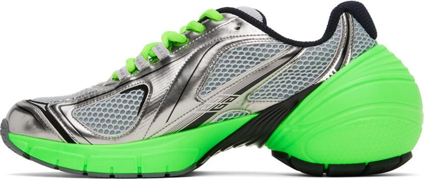 Givenchy Silver & Green TK-MX Sneakers - Picture 3