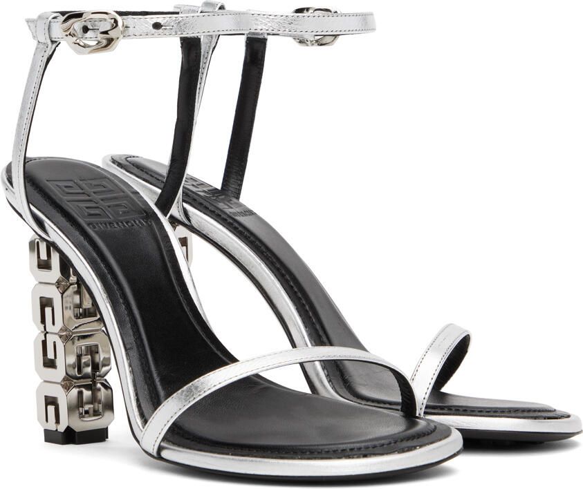 Givenchy Silver G Cube Sandals - Picture 3
