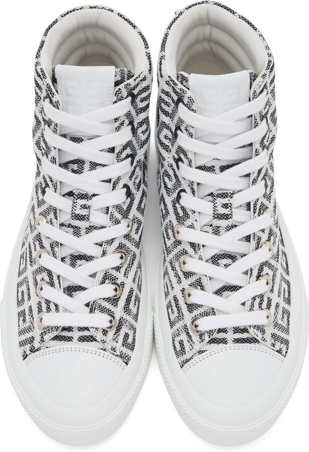 Givenchy White 4G Jacquard City Sneakers - Picture 2