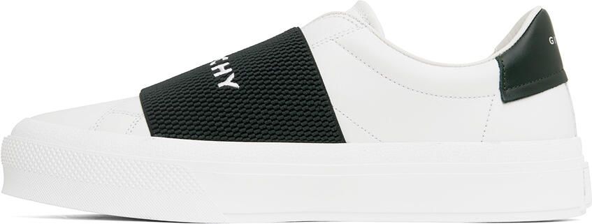 Givenchy White & Green City Sport Webbing Sneakers - Picture 3