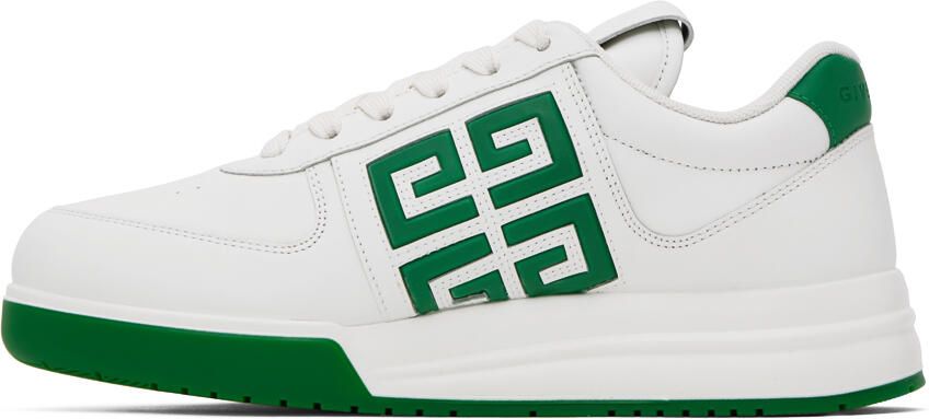 Givenchy White & Green G4 Sneakers - Picture 3