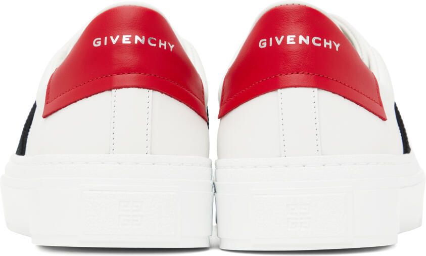 Givenchy White & Red City Sport Sneakers