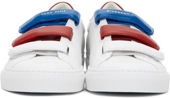 Givenchy White & Red Velcro Urban Knots Sneakers - Picture 3