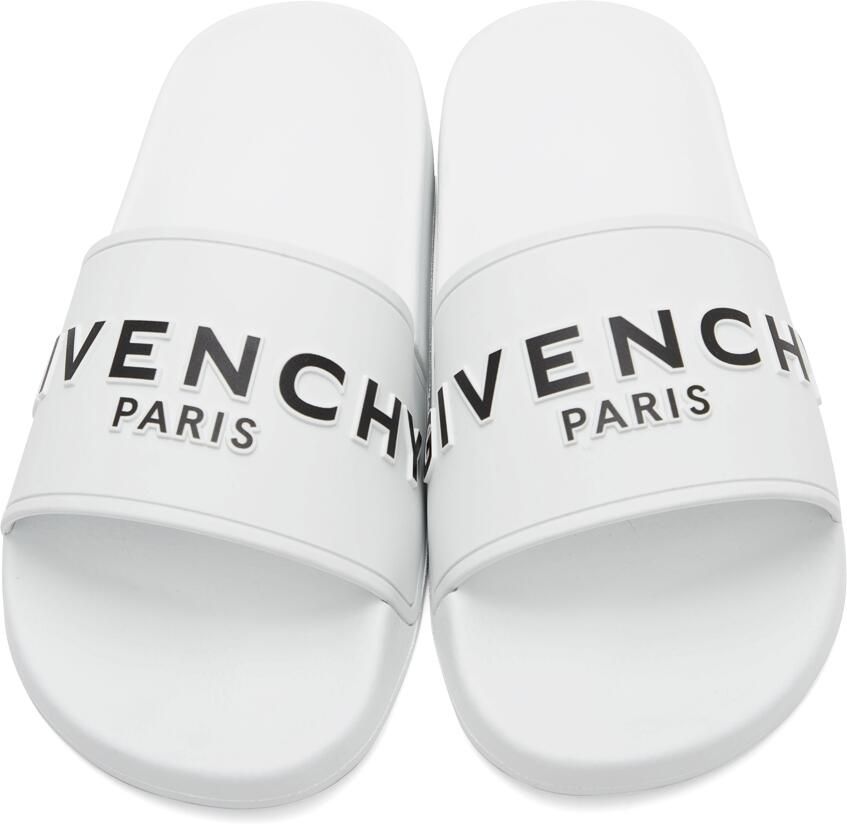 Givenchy White Logo Flat Sandals
