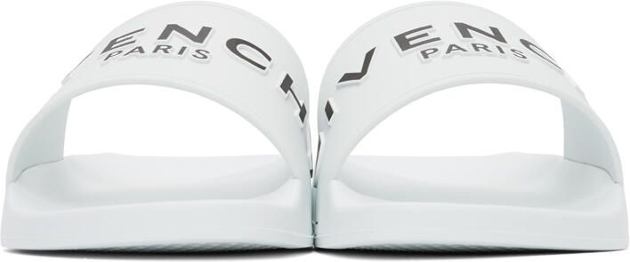 Givenchy White Logo Flat Sandals - Picture 3