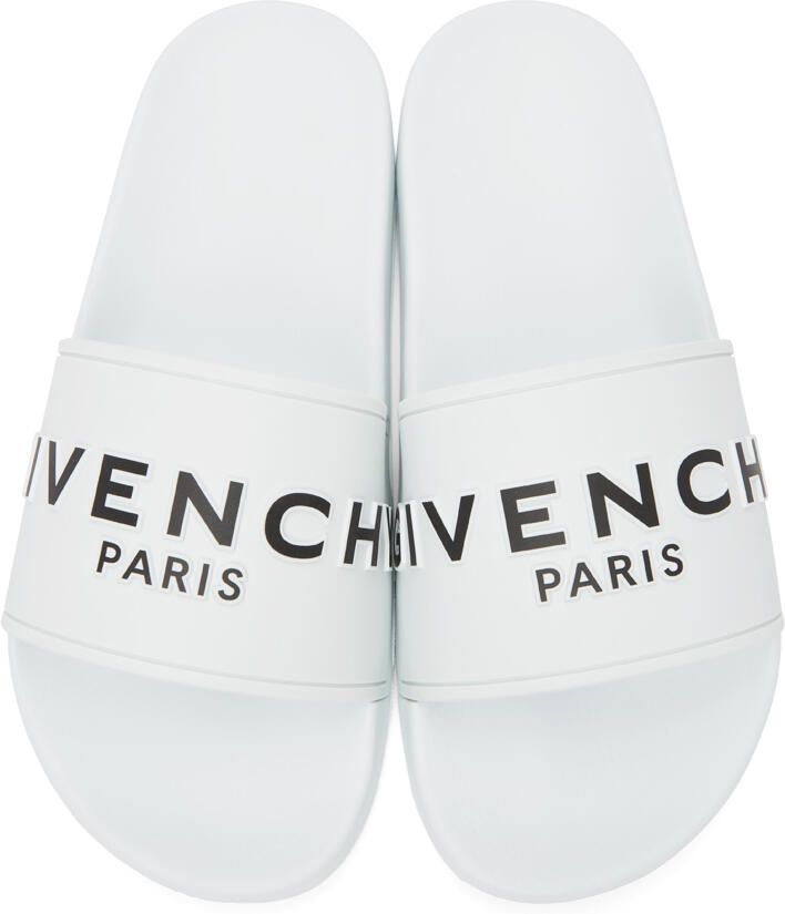 Givenchy White Logo Flat Sandals