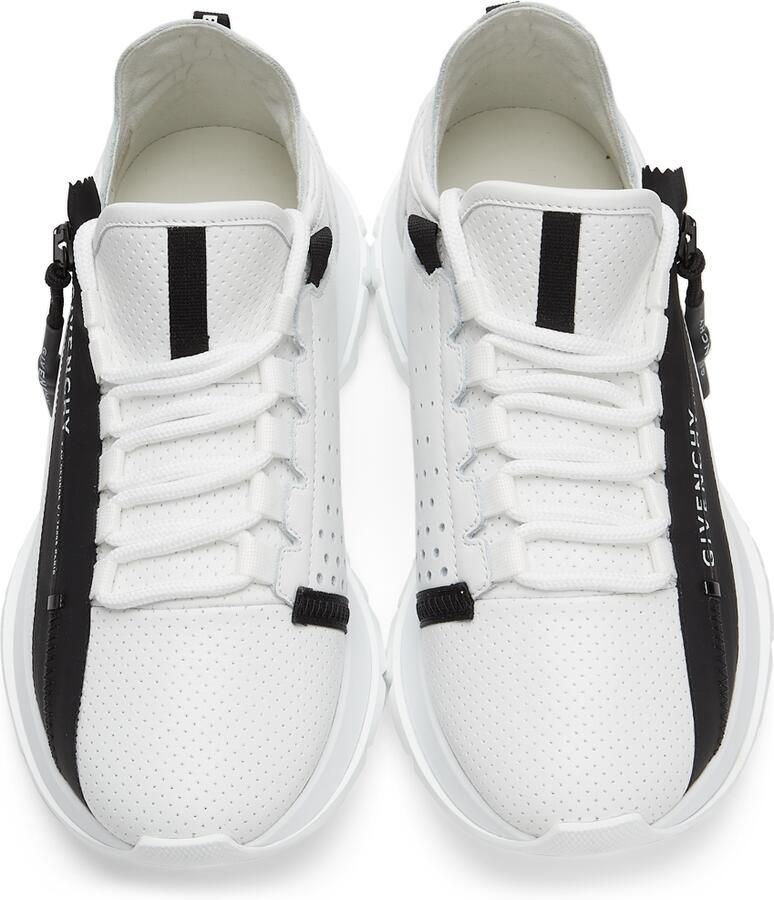 Givenchy White Perforated Leather Spectre Runner Zip Low Sneakers