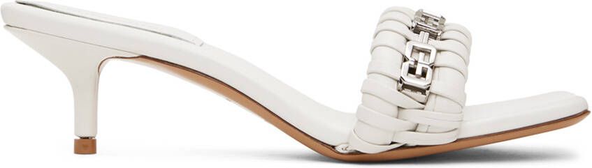 Givenchy White G Woven Heeled Sandals
