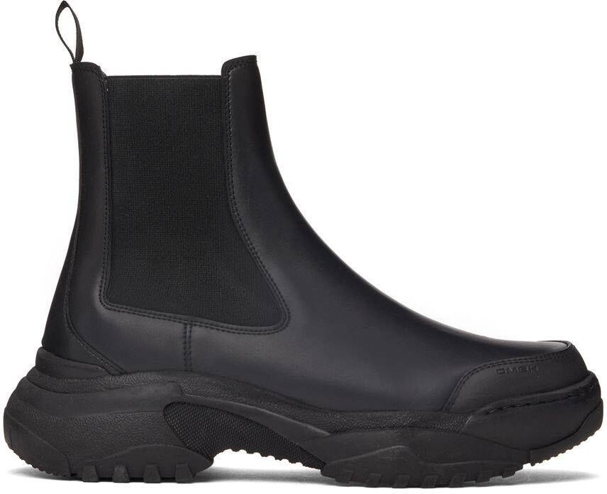 GmbH Black Faux-Leather Chelsea Boots