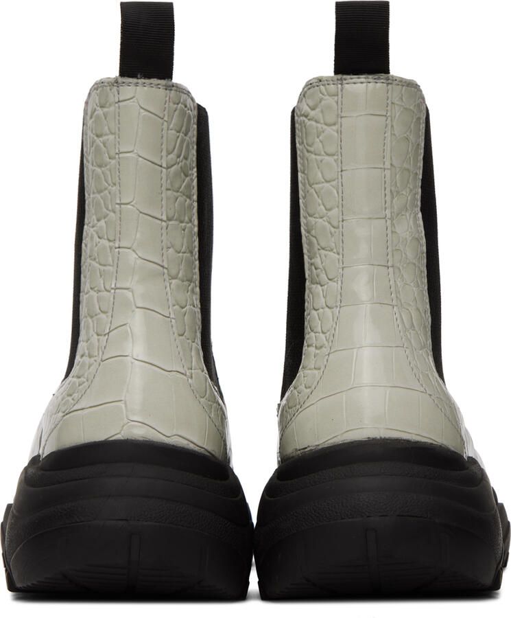 GmbH Gray Croc Chelsea Boots