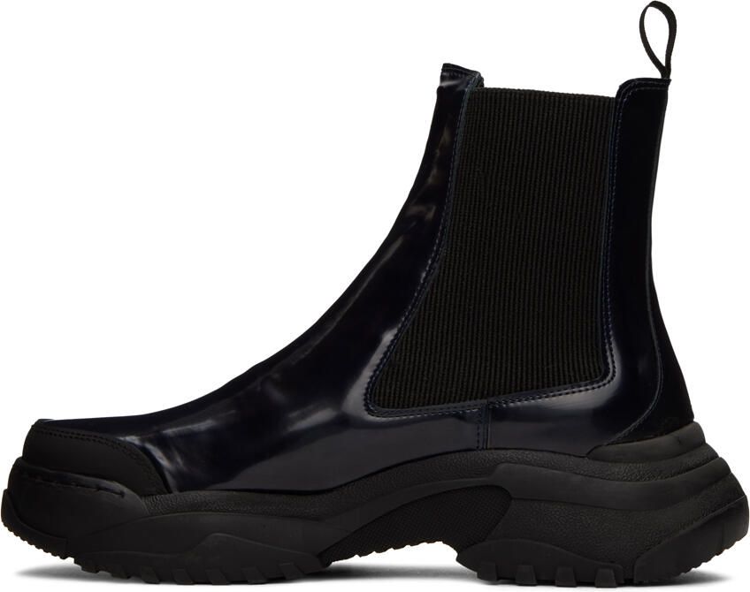 GmbH Navy Faux-Leather Chelsea Boots - Picture 3