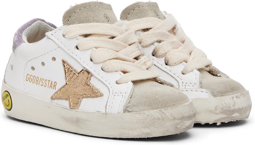 Golden Goose Baby White & Gold Superstar Classic Sneakers - Picture 2