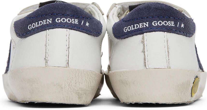 Golden Goose Baby White & Navy Old School Velcro Sneakers