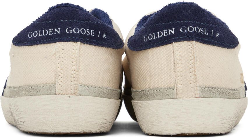 Golden Goose Beige & Blue Super-Star Classic Sneakers