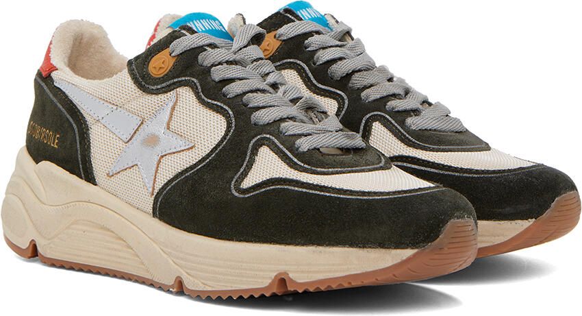Golden Goose Gray & Beige Running Sole Sneakers - Picture 2