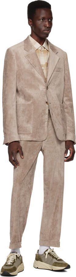 Golden Goose Khaki & Beige Running Sole Sneakers - Picture 4