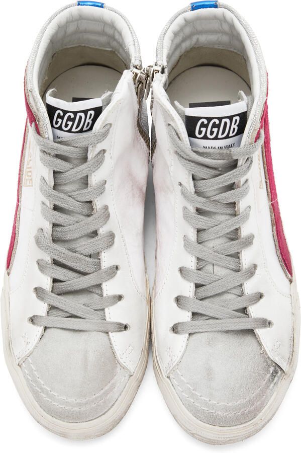 Golden Goose Pink & Silver Slide Sneakers - Picture 3