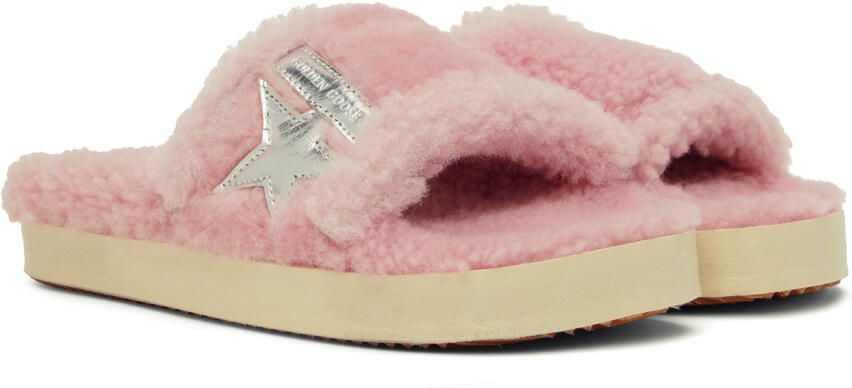 Golden Goose Pink Shearling Poolstar Sandals - Picture 2