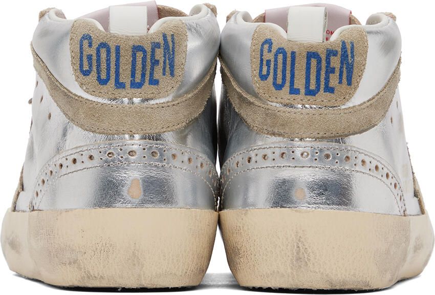 Golden Goose Silver Mid Star Sneakers
