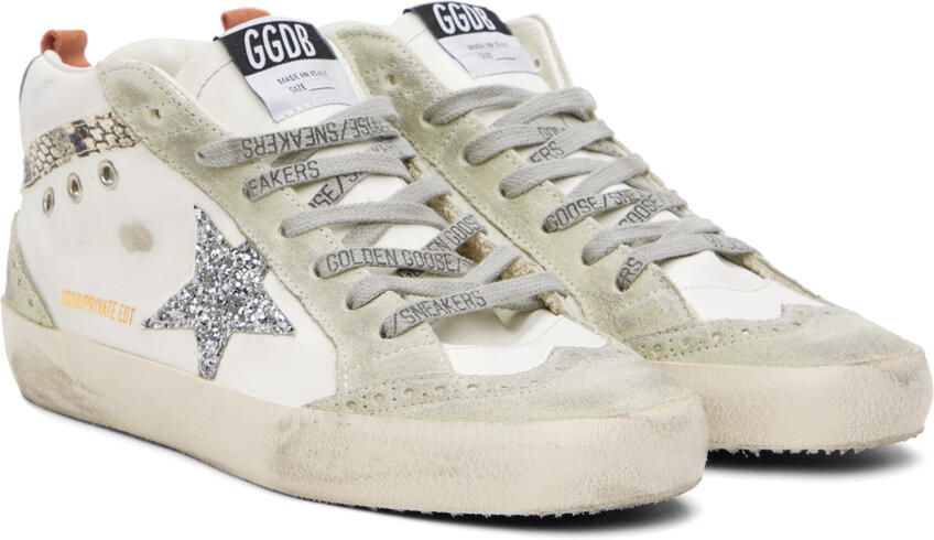 Golden Goose SSENSE Exclusive White & Gray Mid Star Sneakers - Picture 2