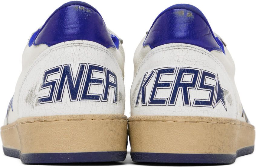 Golden Goose White & Blue Ball Star Sneakers