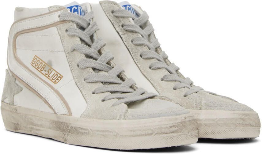 Golden Goose White & Gray Slide Classic High-Top Sneakers - Picture 2
