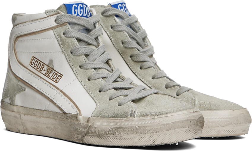 Golden Goose White & Gray Slide Sneakers - Picture 2