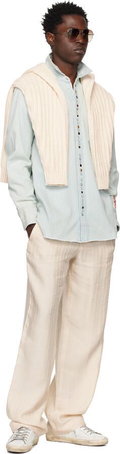 Golden Goose White & Green Super-Star Sneakers - Picture 4